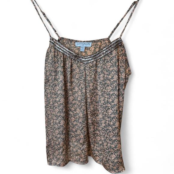 Y2k satin camisole with beaded collar - Picture 1 of 4